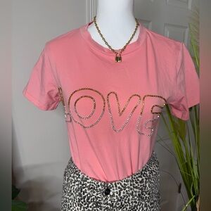 Ontheblvrd Pink Glitter Love Tee